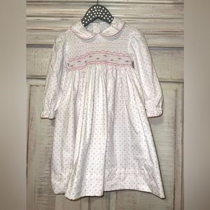 Smocked 4T dress polka dots